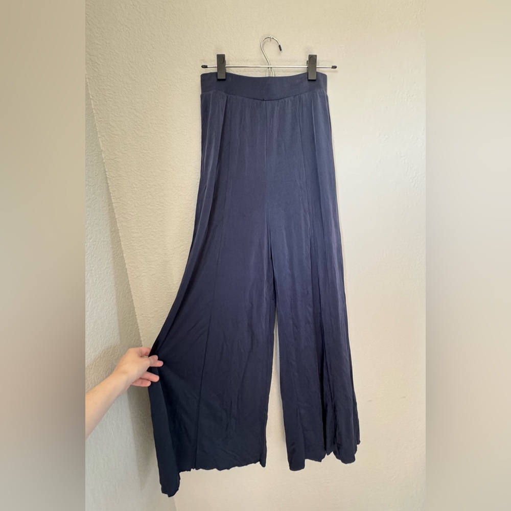 Anthropologie Maeve Wide Leg Pants - Metallic Navy - XS - Picture 4 of 4